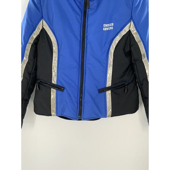 Vintage Enrico Coveri Womens Blue Italian Ski Winter Coat Jacket Size Medium - Picture 7 of 12